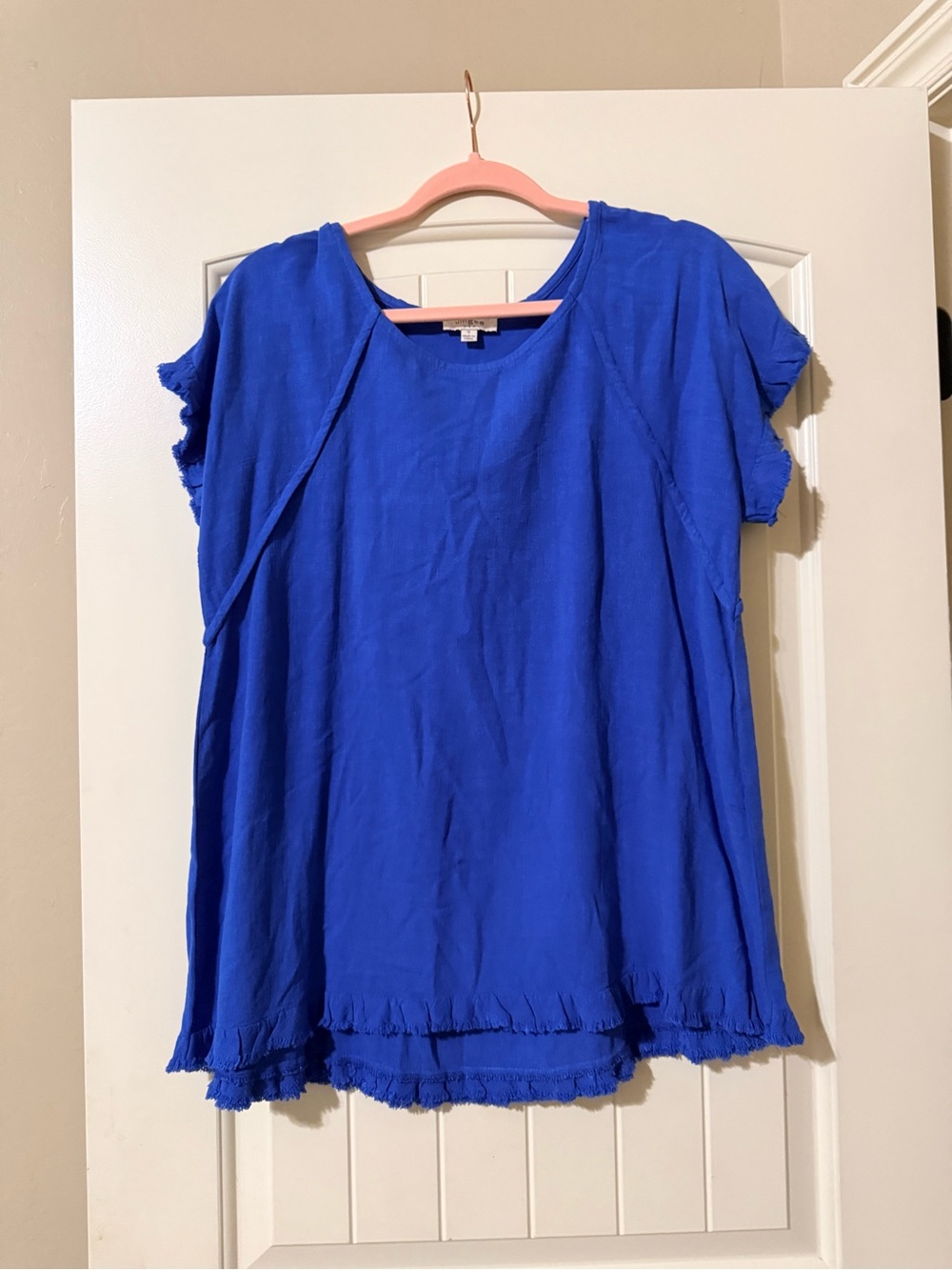 Umgee Relaxed Short-Sleeve Women's Top in Royal Blue NWOT